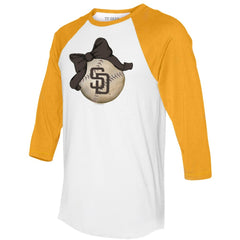 San Diego Padres Tiny Turnip Women's Baseball Bow 3/4-Sleeve Raglan T-Shirt | MLB On Sale