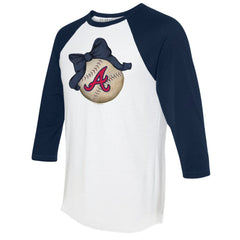 Atlanta Braves Tiny Turnip Women's Baseball Bow 3/4-Sleeve Raglan T-Shirt | MLB Discount