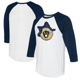 Milwaukee Brewers Tiny Turnip Women's Baseball Bow 3/4-Sleeve Raglan T-Shirt | MLB New