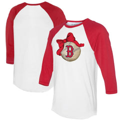 Boston Red Sox Tiny Turnip Women's Baseball Bow 3/4-Sleeve Raglan T-Shirt | MLB US