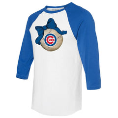 Chicago Cubs Tiny Turnip Women's Baseball Bow 3/4-Sleeve Raglan T-Shirt | MLB New