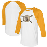 San Diego Padres Tiny Turnip Women's Baseball Cross Bats 3/4-Sleeve Raglan T-Shirt | MLB Online