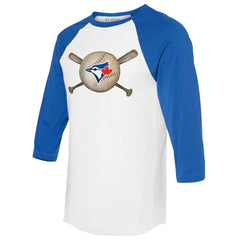 Toronto Blue Jays Tiny Turnip Women's Baseball Cross Bats 3/4-Sleeve Raglan T-Shirt | MLB Sale