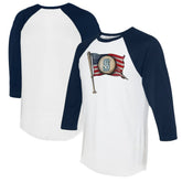 Seattle Mariners Tiny Turnip Women's Baseball Flag 3/4-Sleeve Raglan T-Shirt | MLB Discount