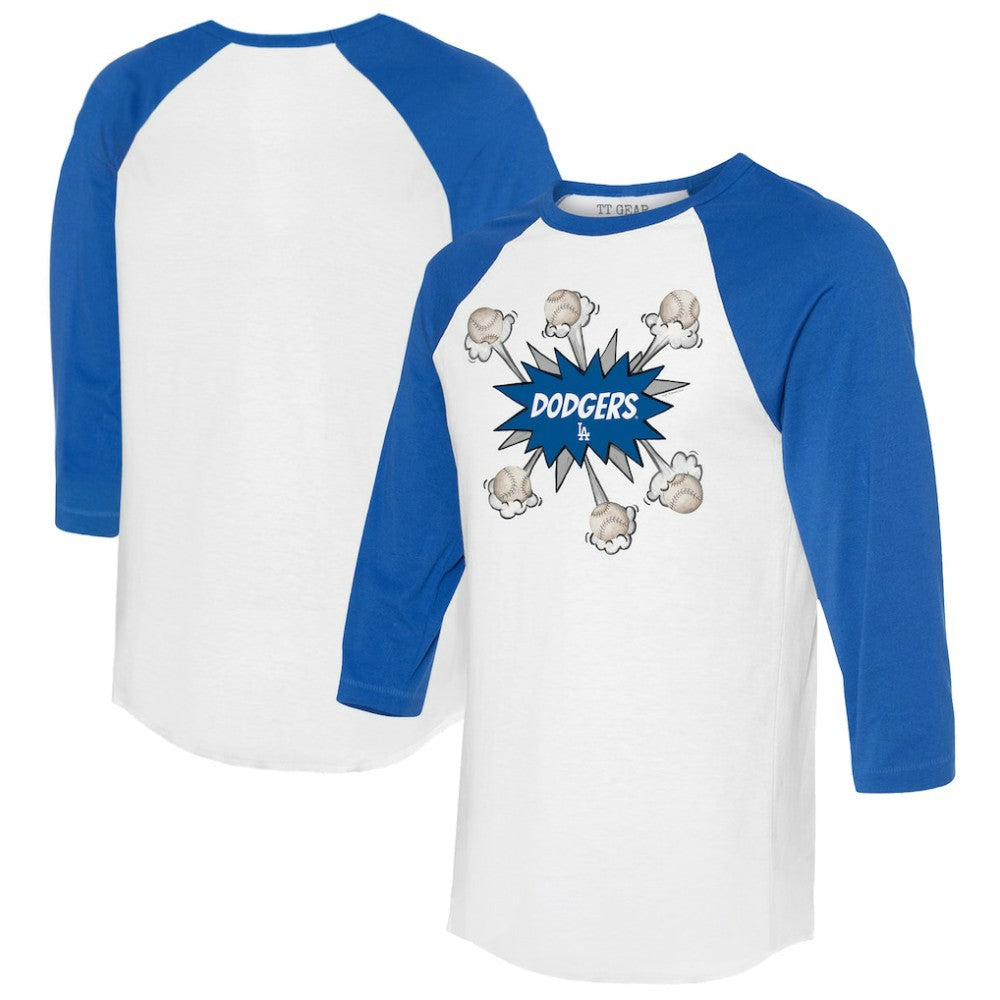 Los Angeles Dodgers Tiny Turnip Women's Baseball Pow 3/4-Sleeve Raglan T-Shirt | MLB Outlet