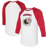 Cincinnati Reds Tiny Turnip Women's Baseball Tear 3/4-Sleeve Raglan T-Shirt | MLB For sale