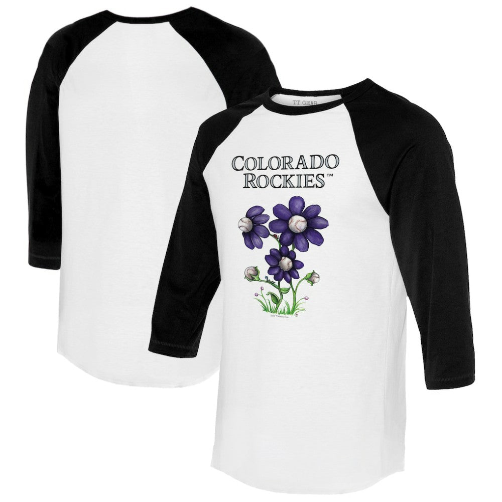 Colorado Rockies Tiny Turnip Women's Blooming Baseballs 3/4-Sleeve Raglan T-Shirt | MLB Shop