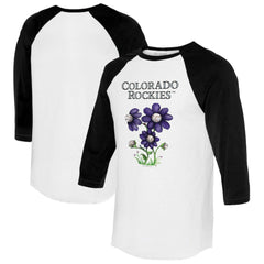 Colorado Rockies Tiny Turnip Women's Blooming Baseballs 3/4-Sleeve Raglan T-Shirt | MLB Shop