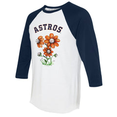 Houston Astros Tiny Turnip Women's Blooming Baseballs 3/4-Sleeve Raglan T-Shirt | MLB Near me