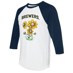 Milwaukee Brewers Tiny Turnip Women's Blooming Baseballs 3/4-Sleeve Raglan T-Shirt | MLB Near me