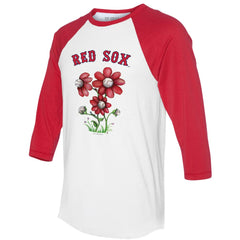Boston Red Sox Tiny Turnip Women's Blooming Baseballs 3/4-Sleeve Raglan T-Shirt | MLB Shop
