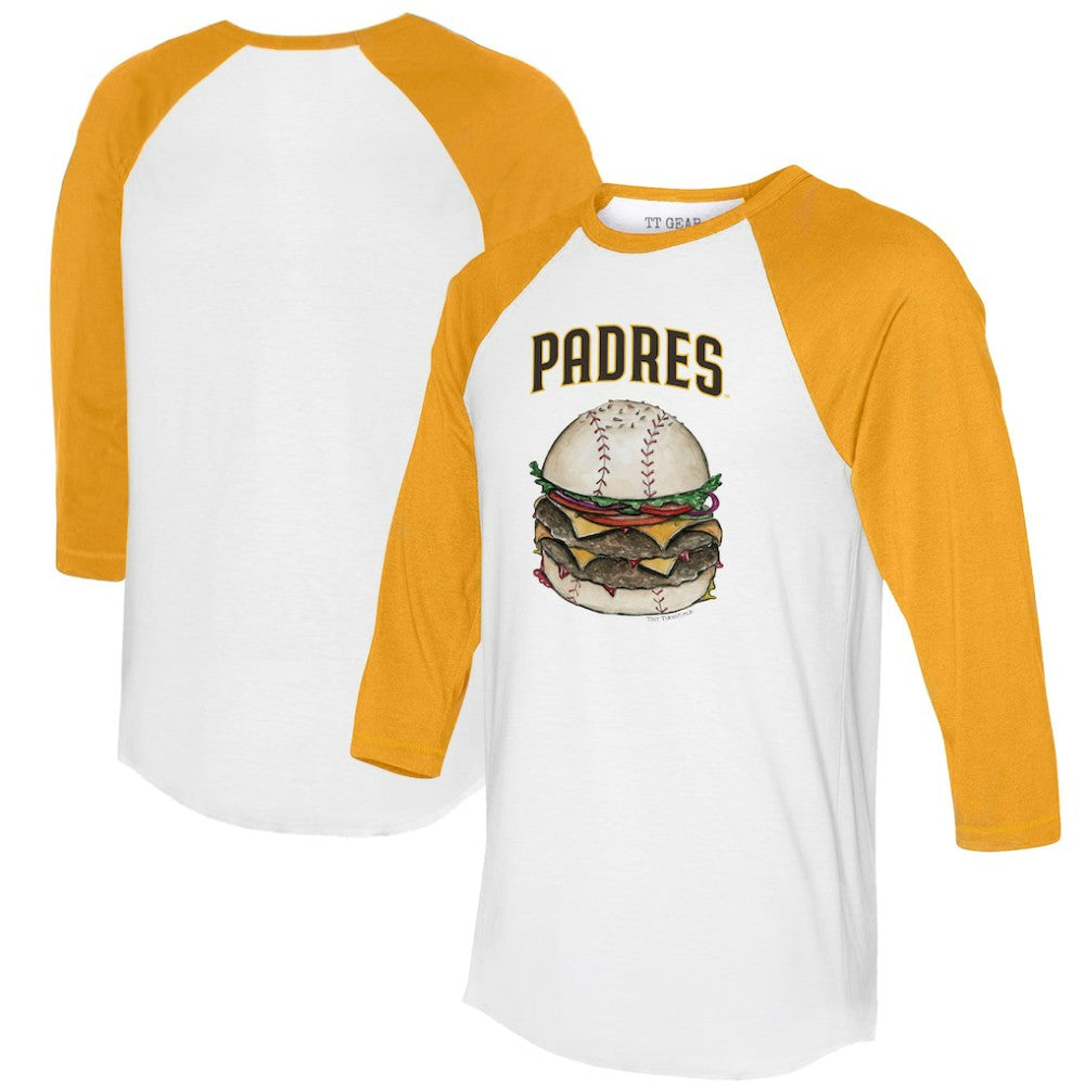 San Diego Padres Tiny Turnip Women's Burger 3/4-Sleeve Raglan T-Shirt | MLB On Sale