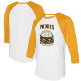 San Diego Padres Tiny Turnip Women's Burger 3/4-Sleeve Raglan T-Shirt | MLB On Sale