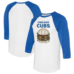 Chicago Cubs Tiny Turnip Women's Burger 3/4-Sleeve Raglan T-Shirt | MLB Sale