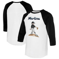 Miami Marlins Tiny Turnip Women's Clemente 3/4-Sleeve Raglan T-Shirt | MLB US