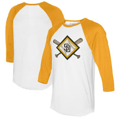 San Diego Padres Tiny Turnip Women's Diamond Cross Bats 3/4-Sleeve Raglan T-Shirt | MLB Discount