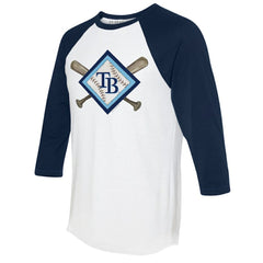 Tampa Bay Rays Tiny Turnip Women's Diamond Cross Bats 3/4-Sleeve Raglan T-Shirt | MLB Online