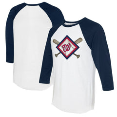 Washington Nationals Tiny Turnip Women's Diamond Cross Bats 3/4-Sleeve Raglan T-Shirt | MLB For sale