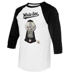 Chicago White Sox Tiny Turnip Women's Gumball Machine 3/4-Sleeve Raglan T-Shirt | MLB New
