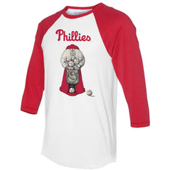 Philadelphia Phillies Tiny Turnip Women's Gumball Machine 3/4-Sleeve Raglan T-Shirt | MLB For sale
