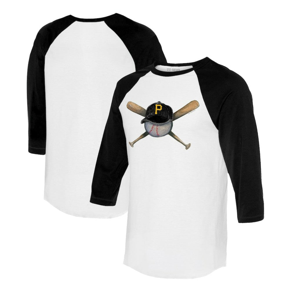 Pittsburgh Pirates Tiny Turnip Women's Hat Crossbats 3/4-Sleeve Raglan T-Shirt | MLB Shop