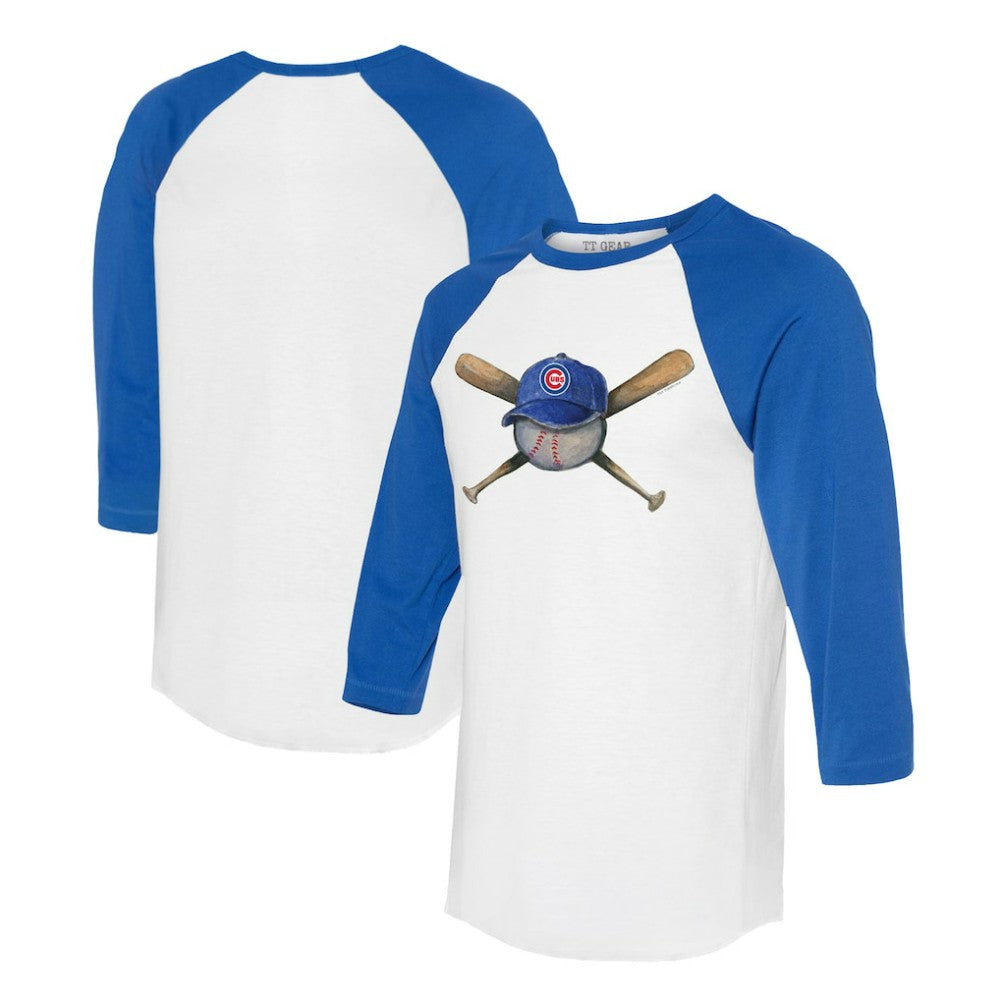 Chicago Cubs Tiny Turnip Women's Hat Crossbats 3/4-Sleeve Raglan T-Shirt | MLB Outlet