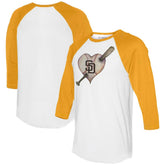 San Diego Padres Tiny Turnip Women's Heart Bat 3/4-Sleeve Raglan T-Shirt | MLB Online