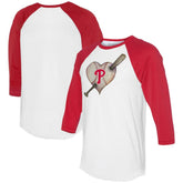 Philadelphia Phillies Tiny Turnip Women's Heart Bat 3/4-Sleeve Raglan T-Shirt | MLB Near me