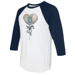 Seattle Mariners Tiny Turnip Women's Heart Lolly 3/4-Sleeve Raglan T-Shirt | MLB Outlet