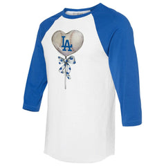 Los Angeles Dodgers Tiny Turnip Women's Heart Lolly 3/4-Sleeve Raglan T-Shirt | MLB Near me