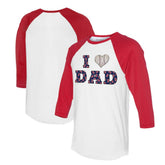 Boston Red Sox Tiny Turnip Women's I Love Dad 3/4-Sleeve Raglan T-Shirt | MLB On Sale