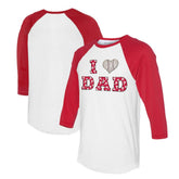 Philadelphia Phillies Tiny Turnip Women's I Love Dad 3/4-Sleeve Raglan T-Shirt | MLB On Sale