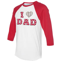 Philadelphia Phillies Tiny Turnip Women's I Love Dad 3/4-Sleeve Raglan T-Shirt | MLB On Sale