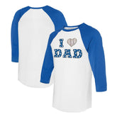 Los Angeles Dodgers Tiny Turnip Women's I Love Dad 3/4-Sleeve Raglan T-Shirt | MLB Online