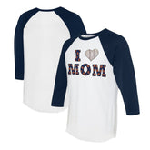 Detroit Tigers Tiny Turnip Women's I Love Mom 3/4-Sleeve Raglan T-Shirt | MLB New