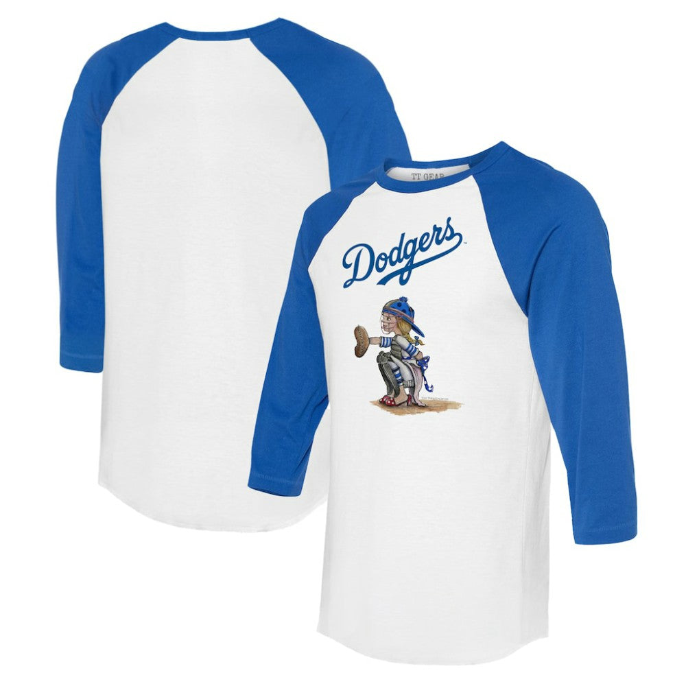Los Angeles Dodgers Tiny Turnip Women's Kate 3/4-Sleeve Raglan T-Shirt | MLB New