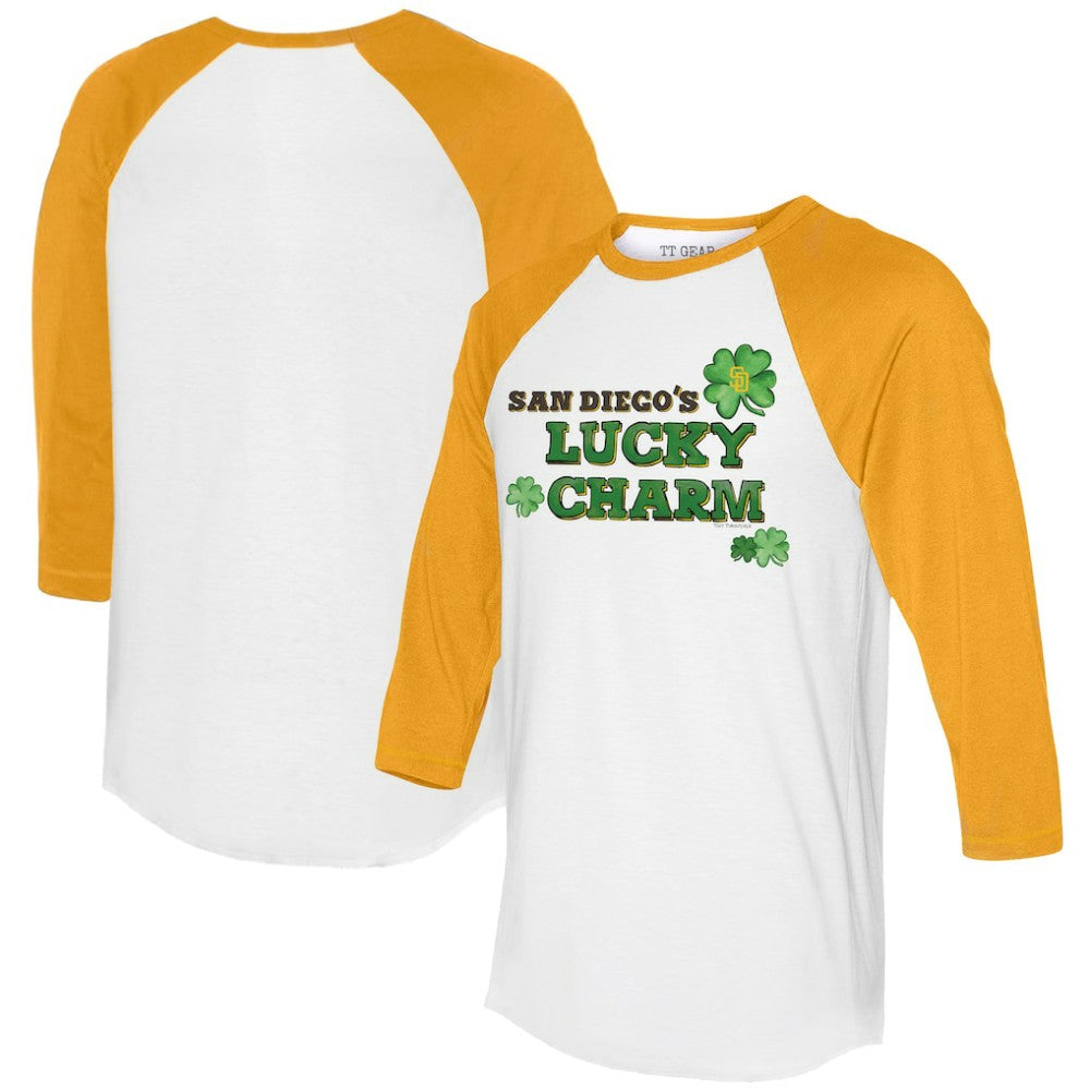 San Diego Padres Tiny Turnip Women's Lucky Charm 3/4-Sleeve Raglan T-Shirt | MLB Discount