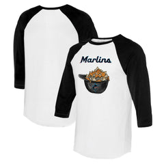 Miami Marlins Tiny Turnip Women's Nacho Helmet 3/4-Sleeve Raglan T-Shirt | MLB Discount
