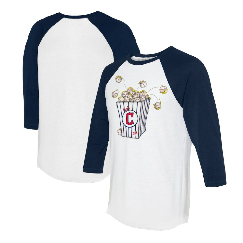 Cleveland Guardians Tiny Turnip Women's Popcorn 3/4-Sleeve Raglan T-Shirt | MLB Shop