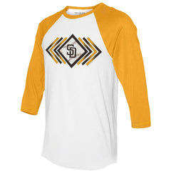 San Diego Padres Tiny Turnip Women's Prism Arrows 3/4-Sleeve Raglan T-Shirt | MLB Outlet