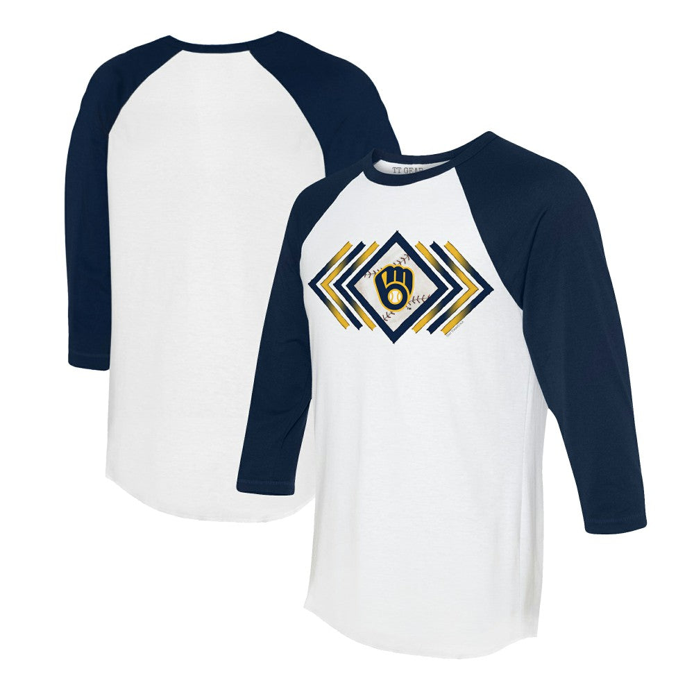 Milwaukee Brewers Tiny Turnip Women's Prism Arrows 3/4-Sleeve Raglan T-Shirt | MLB Outlet