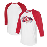 Boston Red Sox Tiny Turnip Women's Prism Arrows 3/4-Sleeve Raglan T-Shirt | MLB US