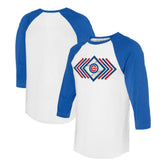 Chicago Cubs Tiny Turnip Women's Prism Arrows 3/4-Sleeve Raglan T-Shirt | MLB US