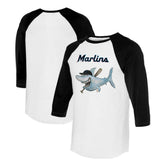 Miami Marlins Tiny Turnip Women's Shark 3/4-Sleeve Raglan T-Shirt | MLB New