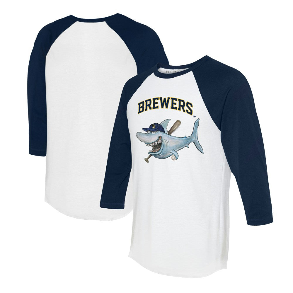 Milwaukee Brewers Tiny Turnip Women's Shark 3/4-Sleeve Raglan T-Shirt | MLB Online