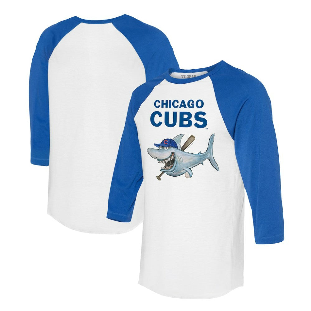 Chicago Cubs Tiny Turnip Women's Shark 3/4-Sleeve Raglan T-Shirt | MLB Discount