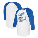 Los Angeles Dodgers Tiny Turnip Women's Shark 3/4-Sleeve Raglan T-Shirt | MLB Discount