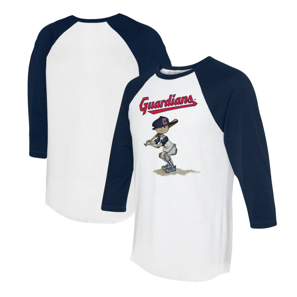 Cleveland Guardians Tiny Turnip Women's Slugger 3/4-Sleeve Raglan T-Shirt | MLB New