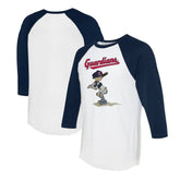 Cleveland Guardians Tiny Turnip Women's Slugger 3/4-Sleeve Raglan T-Shirt | MLB New