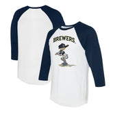 Milwaukee Brewers Tiny Turnip Women's Slugger 3/4-Sleeve Raglan T-Shirt | MLB Sale